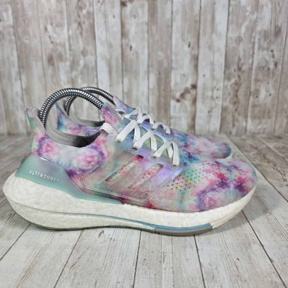 Adidas Ultraboost 21 Primeblue Running Shoes Tie Dye Multi Color‎ Womens Size 7